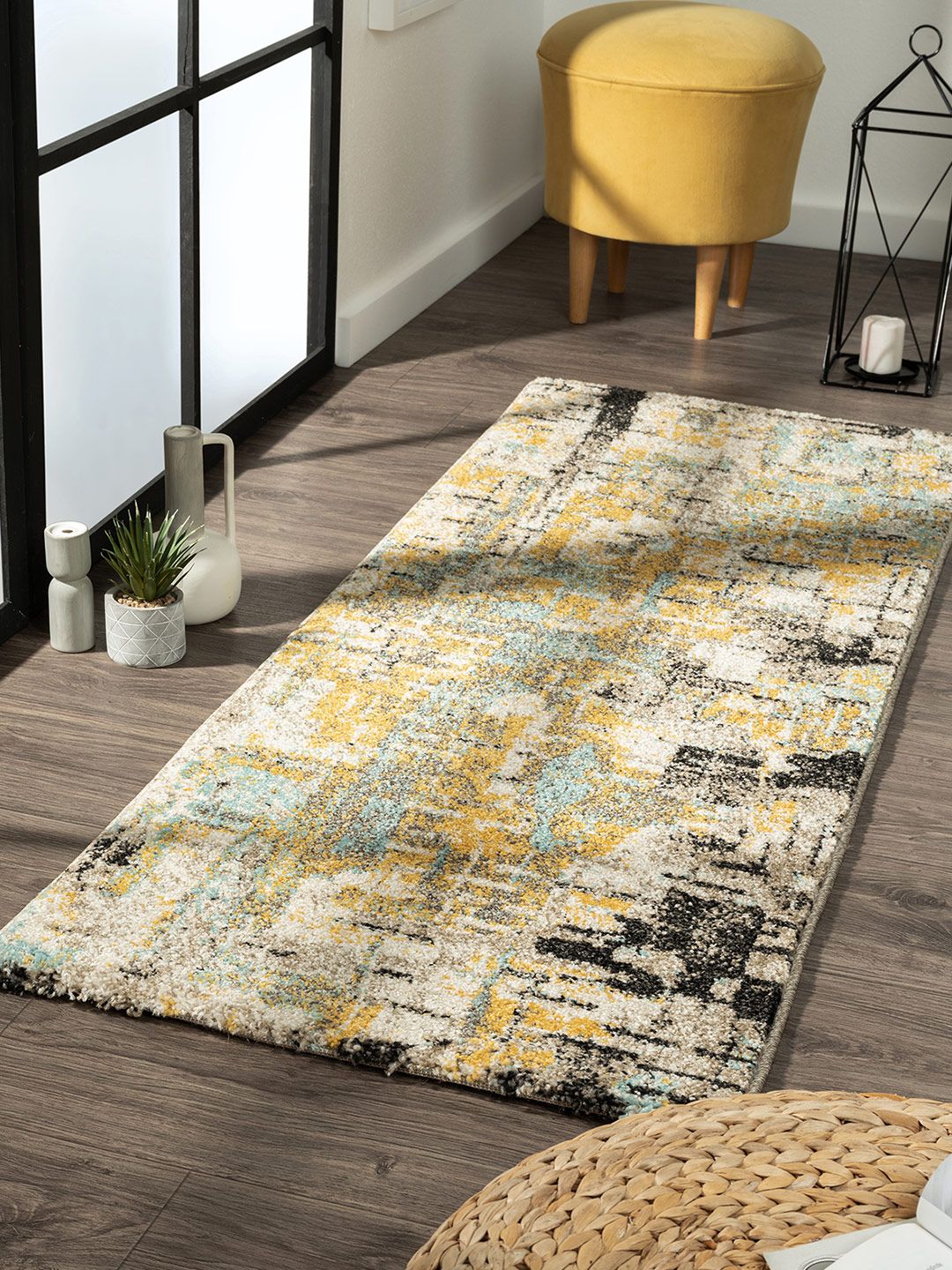 OBSESSIONS Yellow Abstract Patterned Runners Price in India
