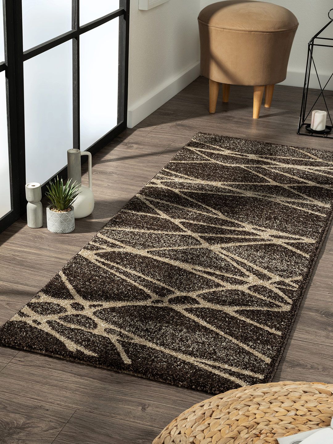 OBSESSIONS Brown Abstract Runner Price in India