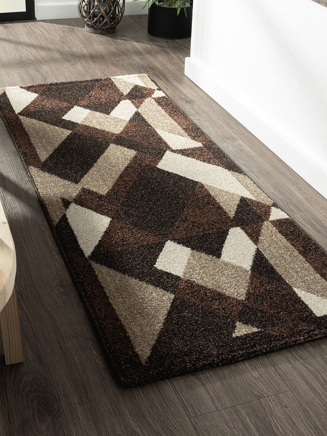 OBSESSIONS Brown Geometric Patterned Runners Price in India