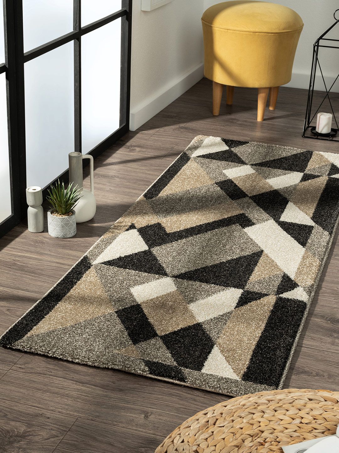 OBSESSIONS Black Geometric Runner Price in India