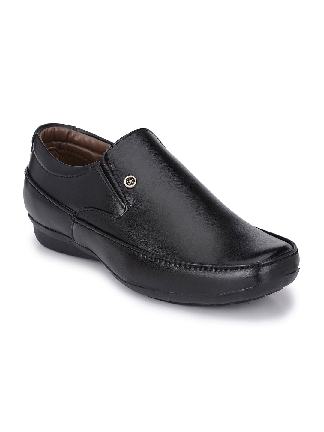 John Karsun Men Black Square-Toed Semiformal Slip-Ons