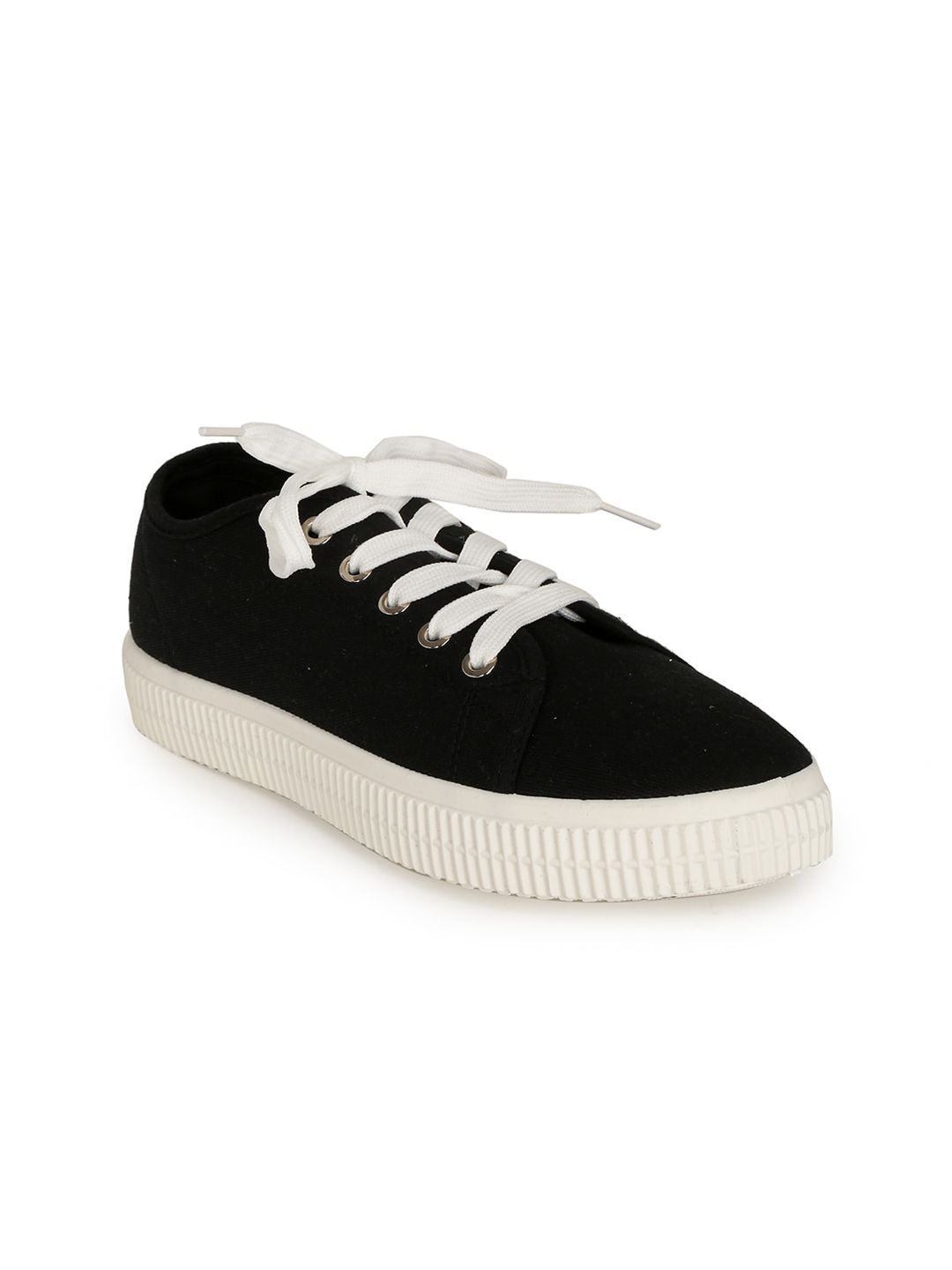 rubi Women Black Solid Sneakers Price in India