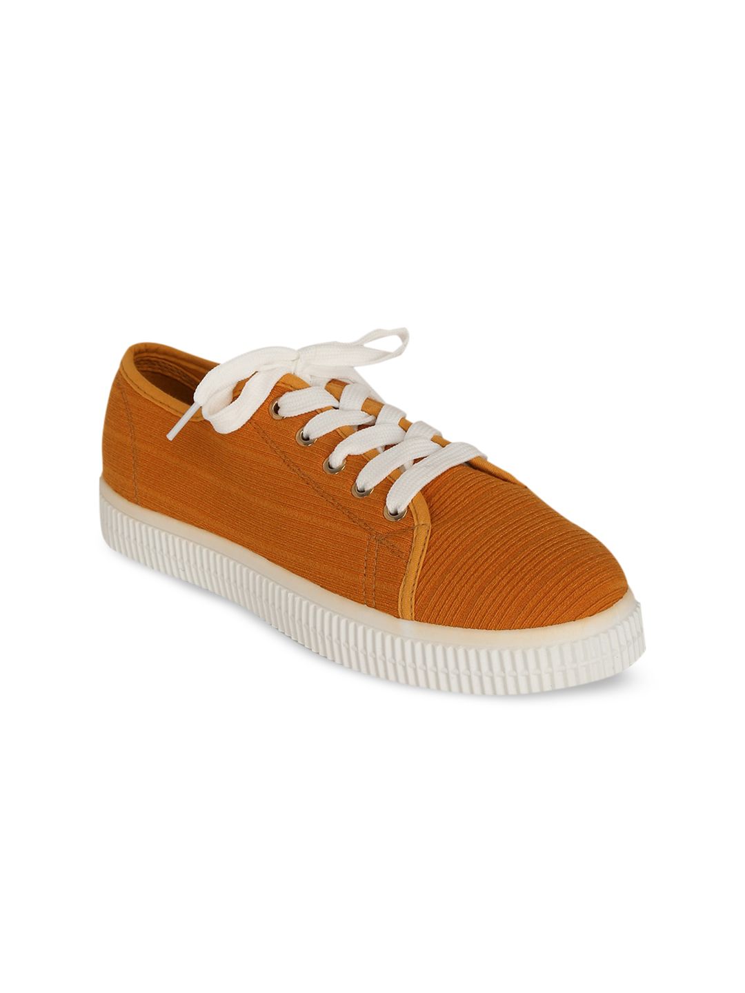 rubi Women Orange Textured Casual Sneakers Price in India