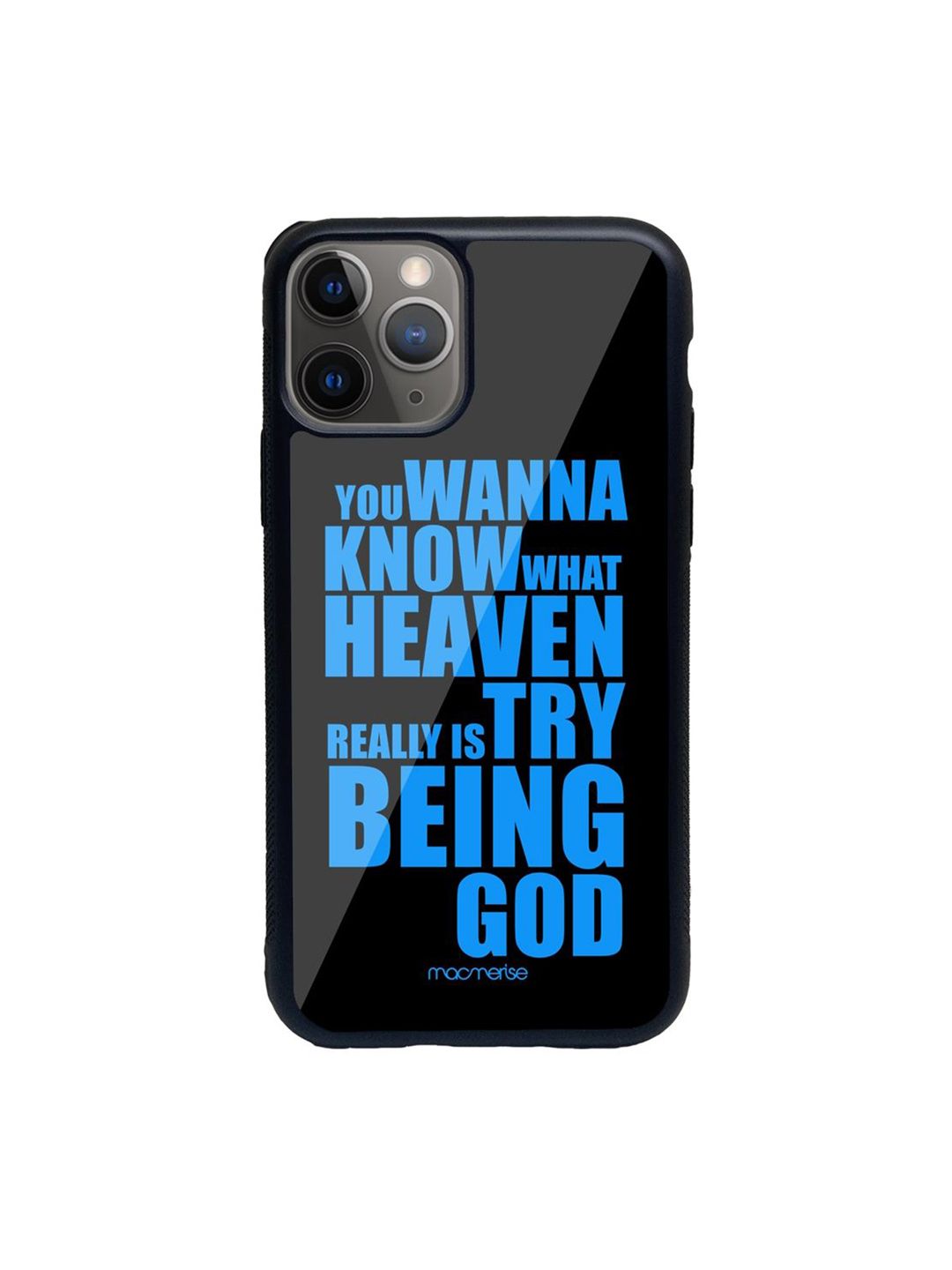 macmerise Black Printed Try Being God iPhone 11 Pro Back Case Price in India