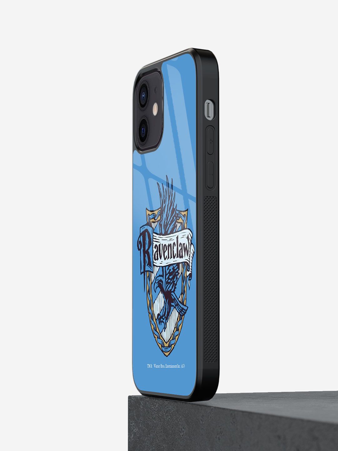 macmerise Black & Blue Printed Ravenclaw Glass iPhone 12 Mini Back Case Price in India