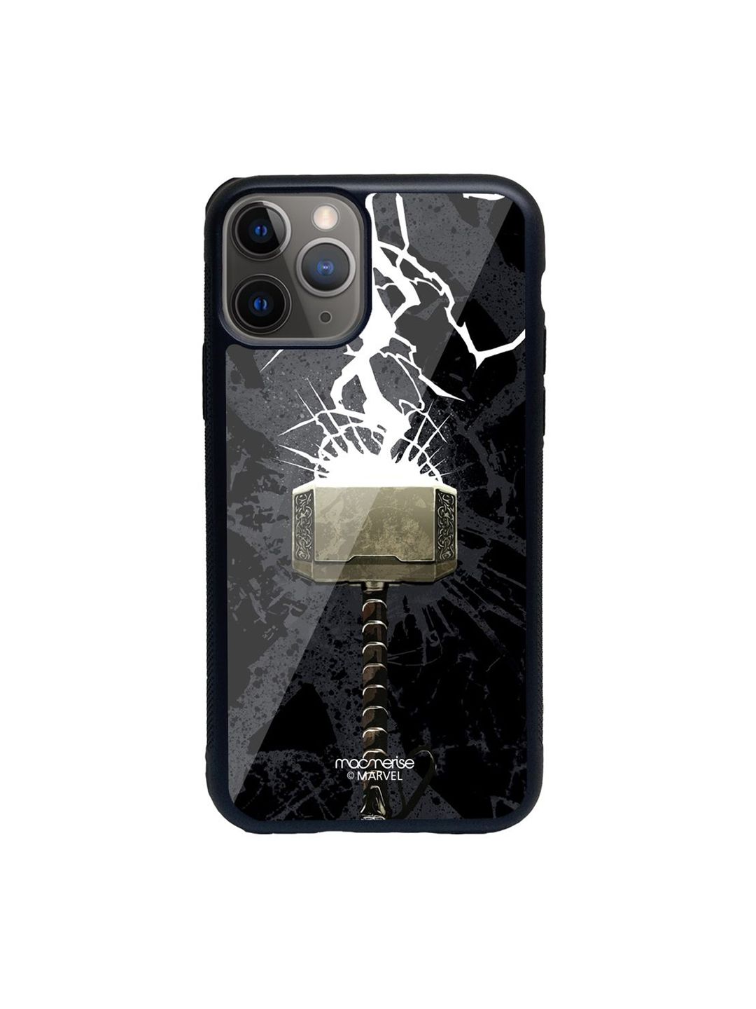 macmerise Black Printed The Thunderous Hammer iPhone 11 Pro Back Case Price in India