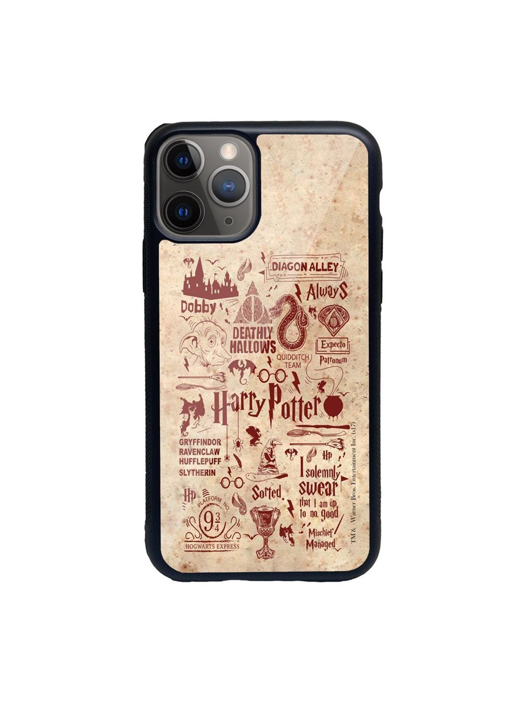 Macmerise Beige & Maroon Harry Potter Infographic iPhone 11 Pro Max Back Case Price in India