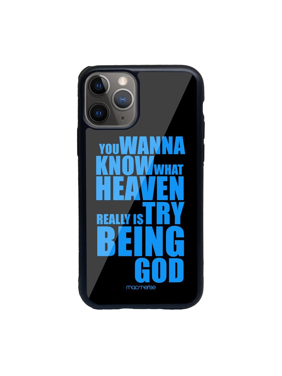 macmerise Black Try Being God iPhone 11 Pro Max Back Case Price in India