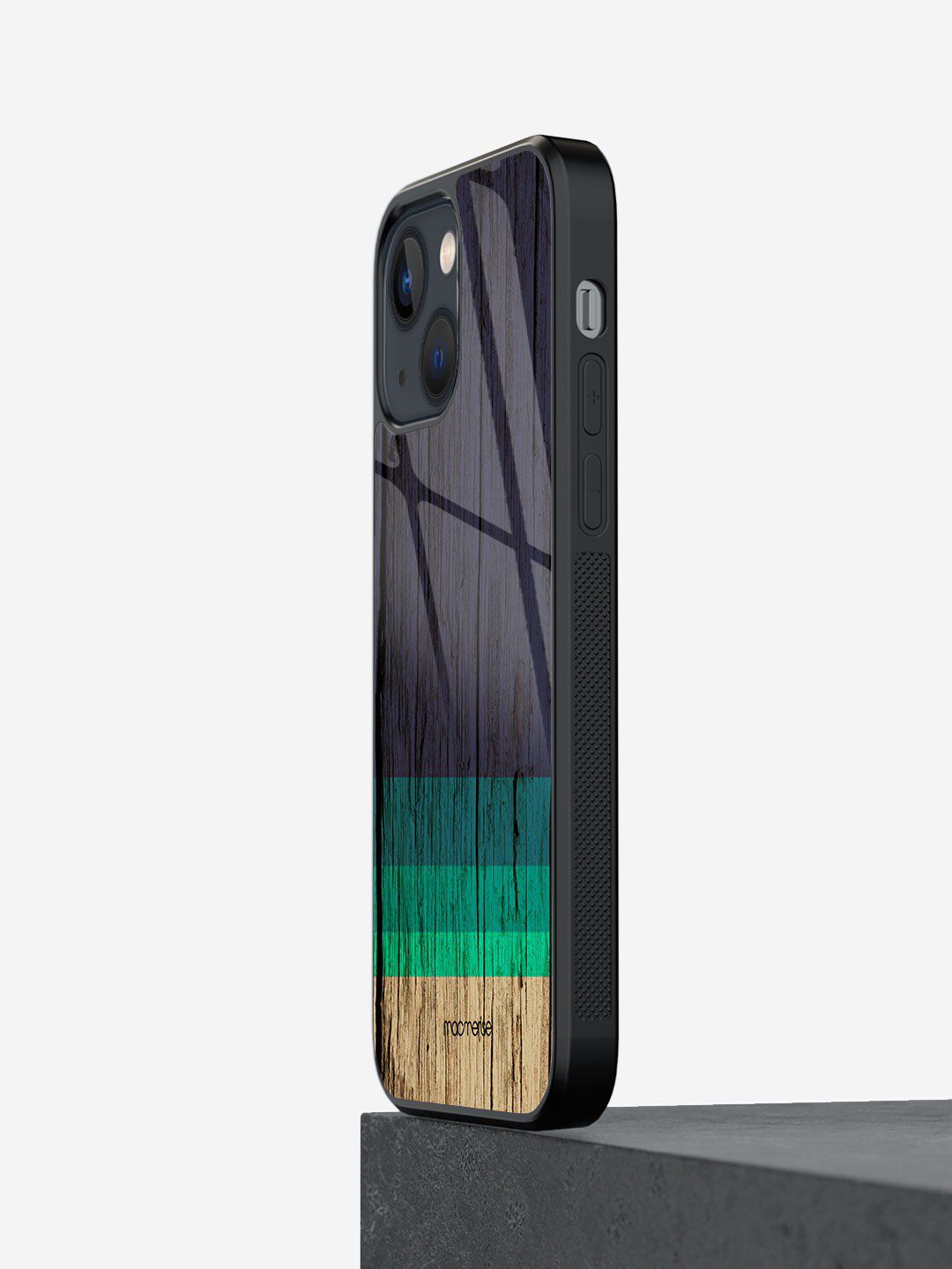 Macmerise Black Wood Stripes Print iPhone 13 Back Case Price in India