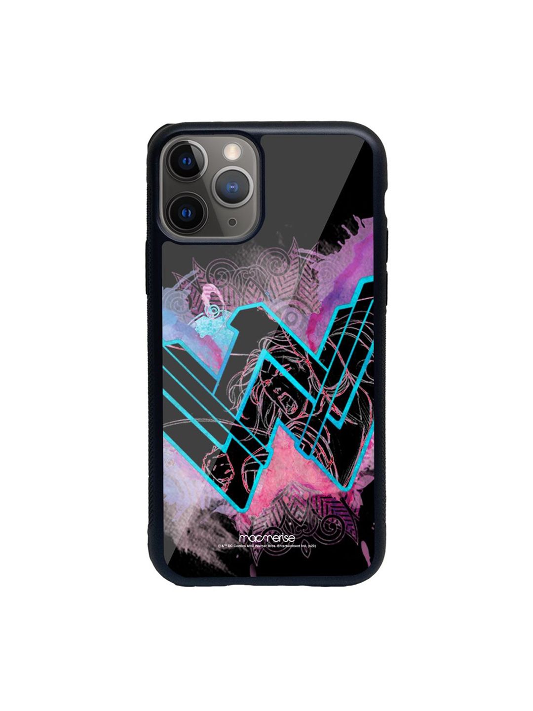 macmerise Blue & Pink Printed Wonder Woman Splash iPhone 11 Pro Max Back Case Price in India