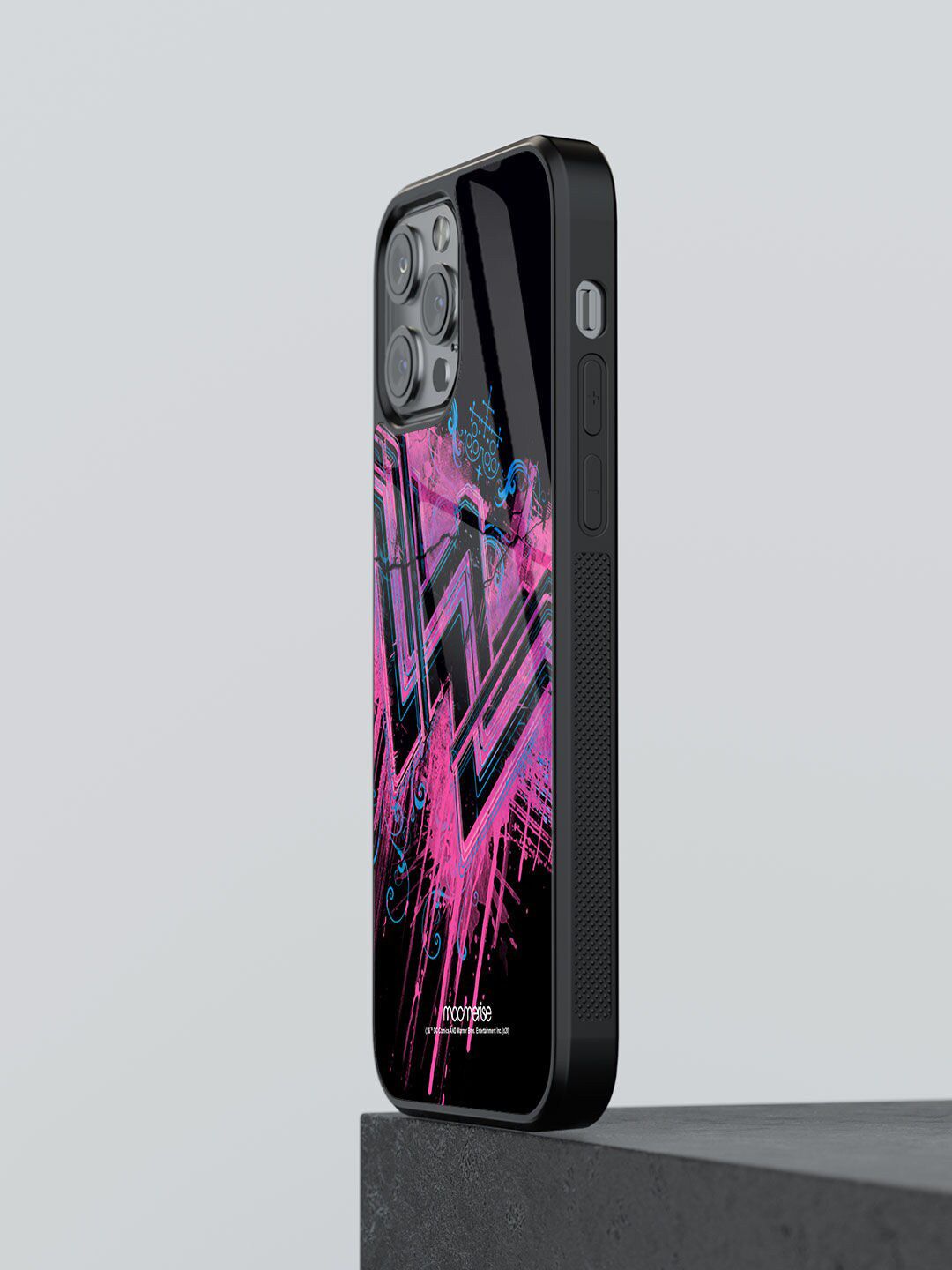 macmerise Black & Pink Wonder Woman Printed iPhone 12 Pro Max Back Case Price in India