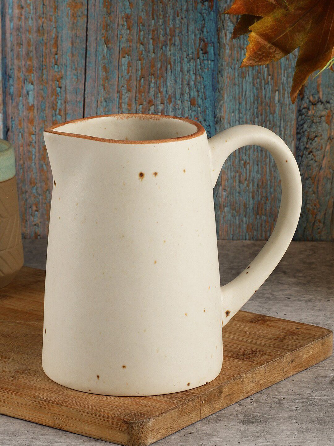 MIAH Decor Cream Coloured Solid Ceramic Aqua Water Jug Price in India