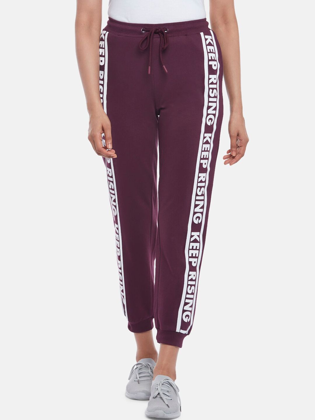 Ajile by Pantaloons Women Purple Solid Cotton Joggers Price in India