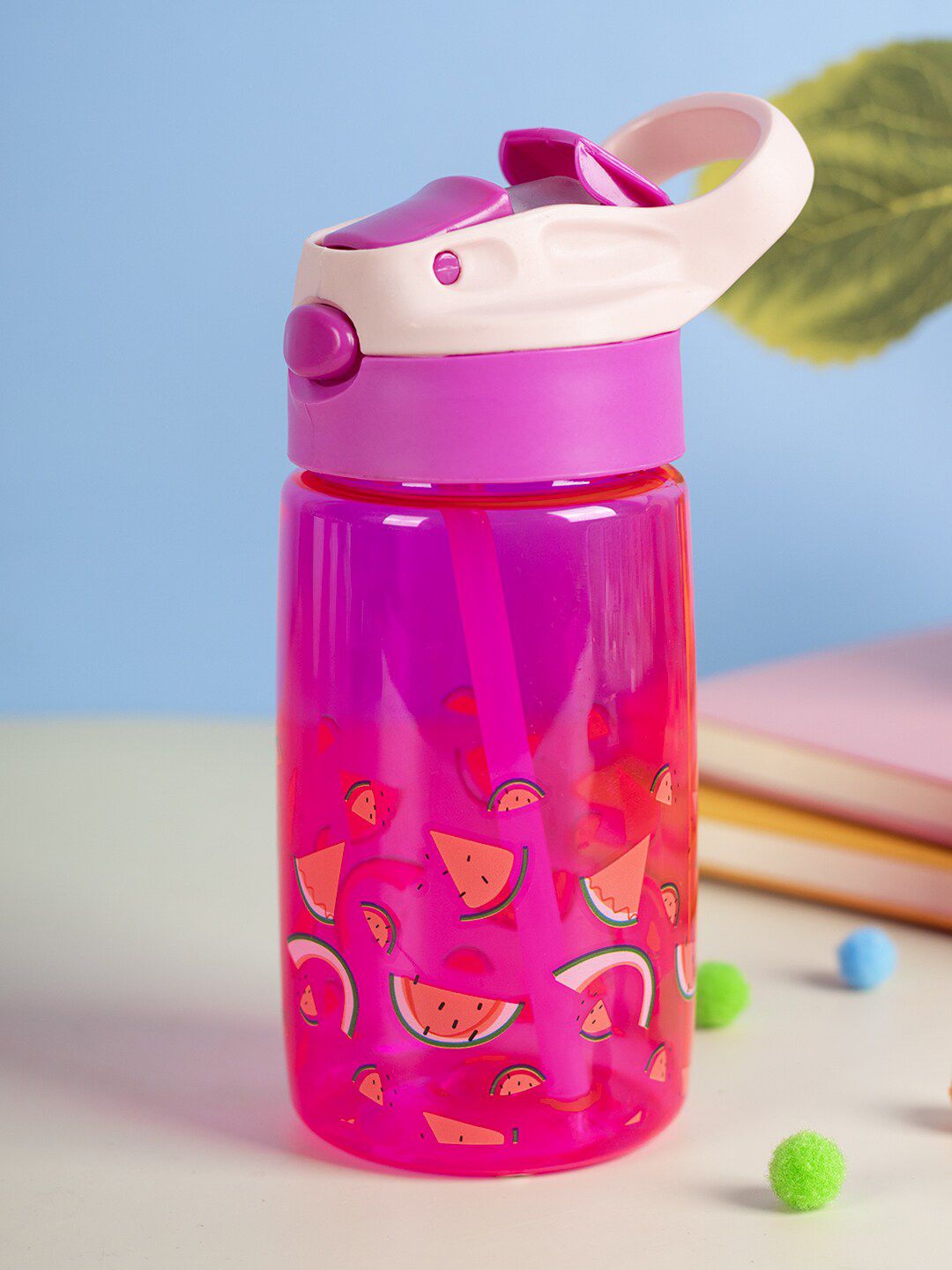 MARKET99 Pink Printed Sipper Plastic Water Bottle Price in India