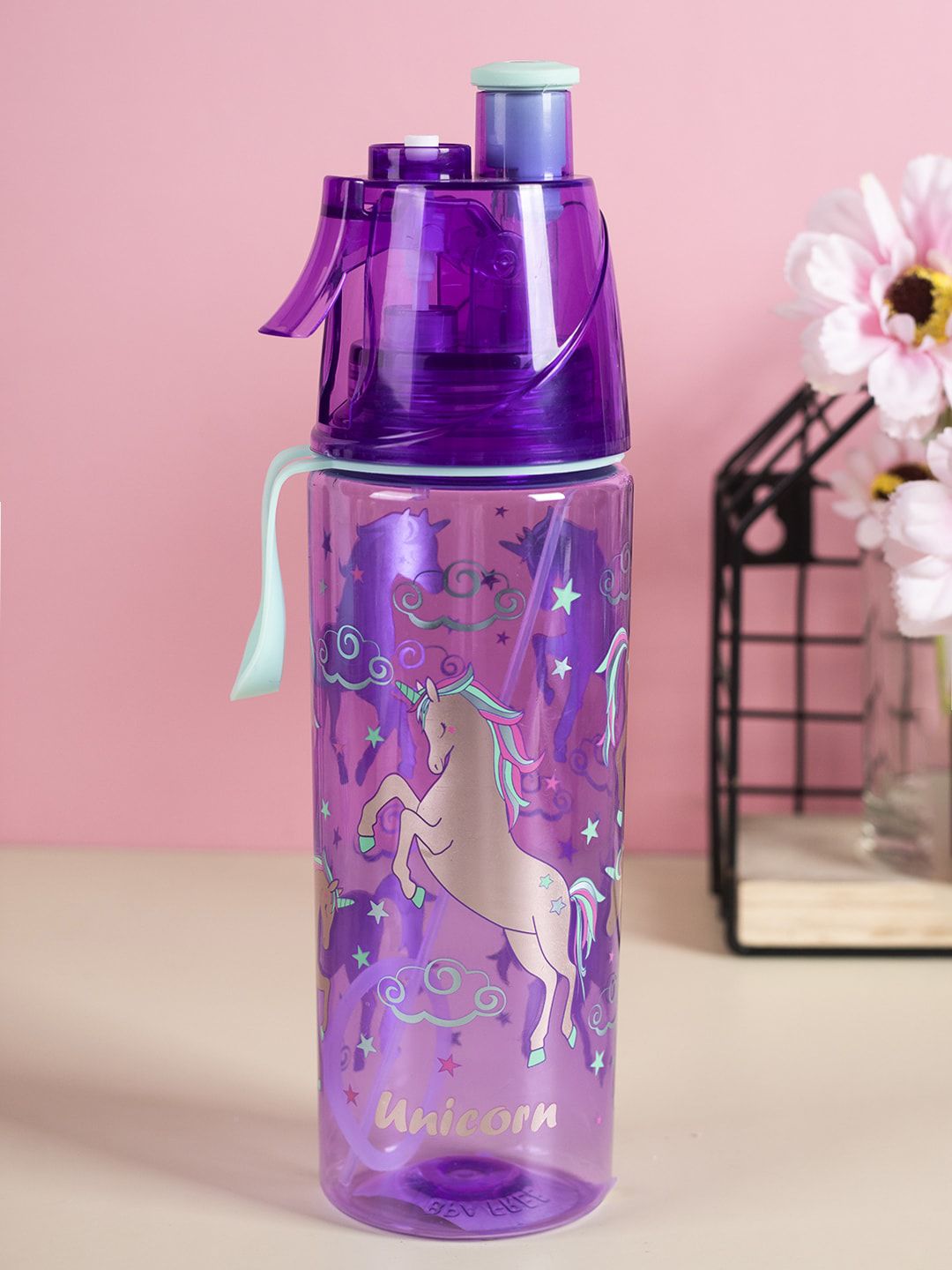 MARKET99 Purple Printed Plastic Water Bottle Price in India