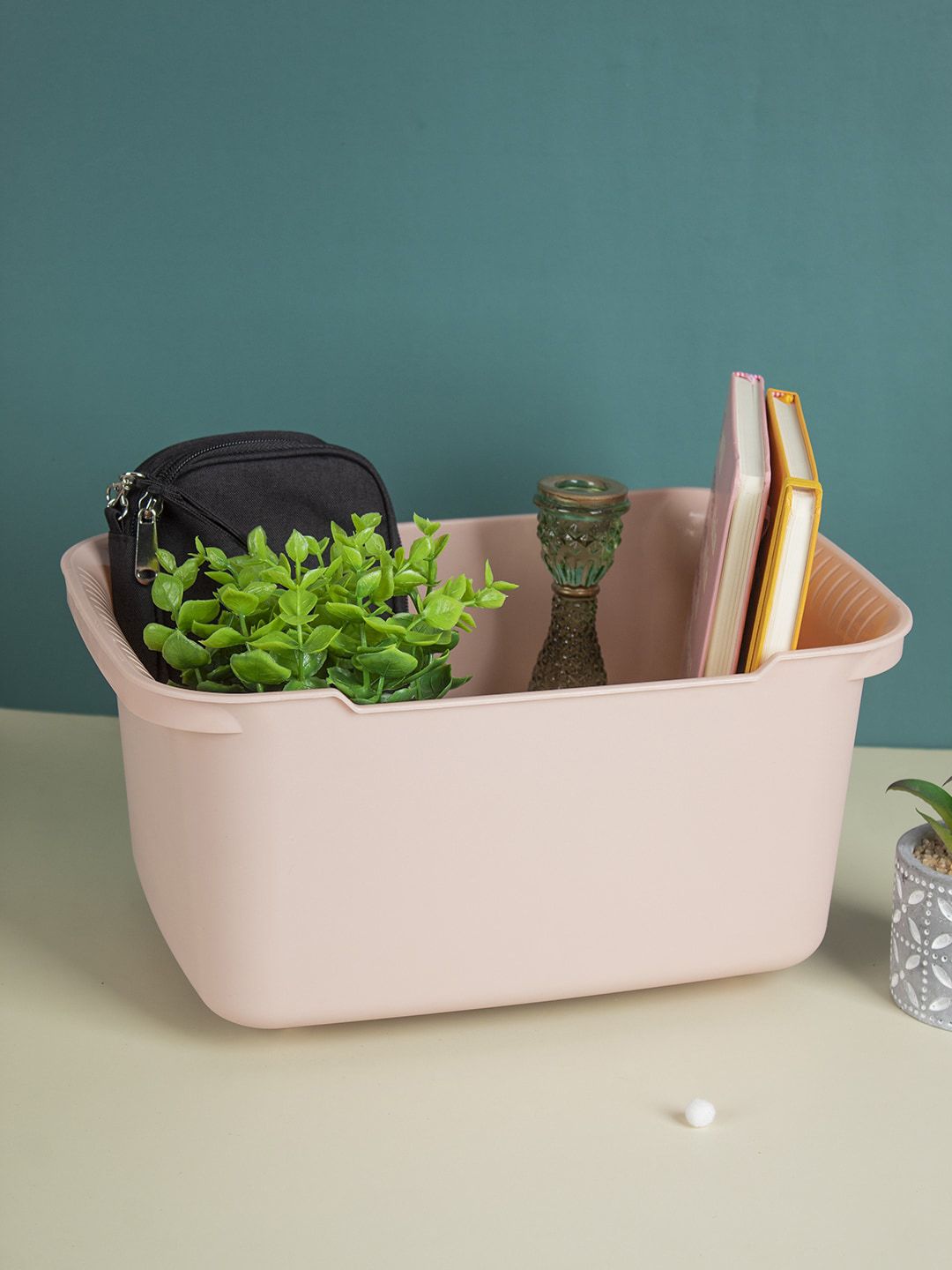 MARKET99 Pink Solid Multipurpose Portable Storage Basket Price in India