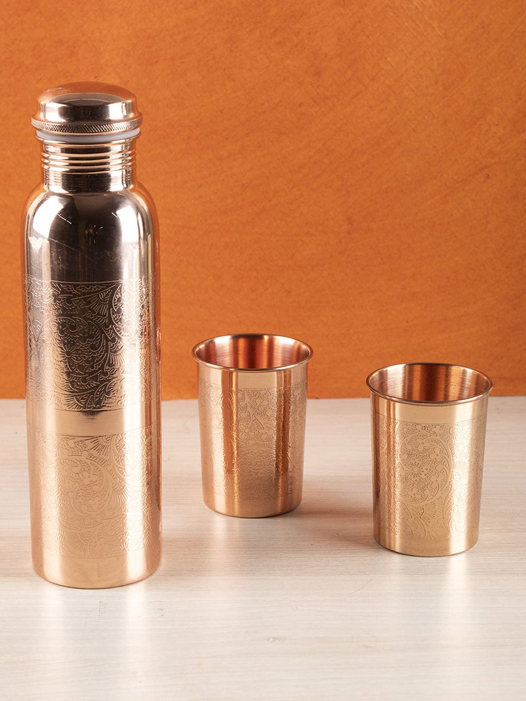 MARKET99 Pack Of 3 Copper Water Bottle With Tumbler Price in India