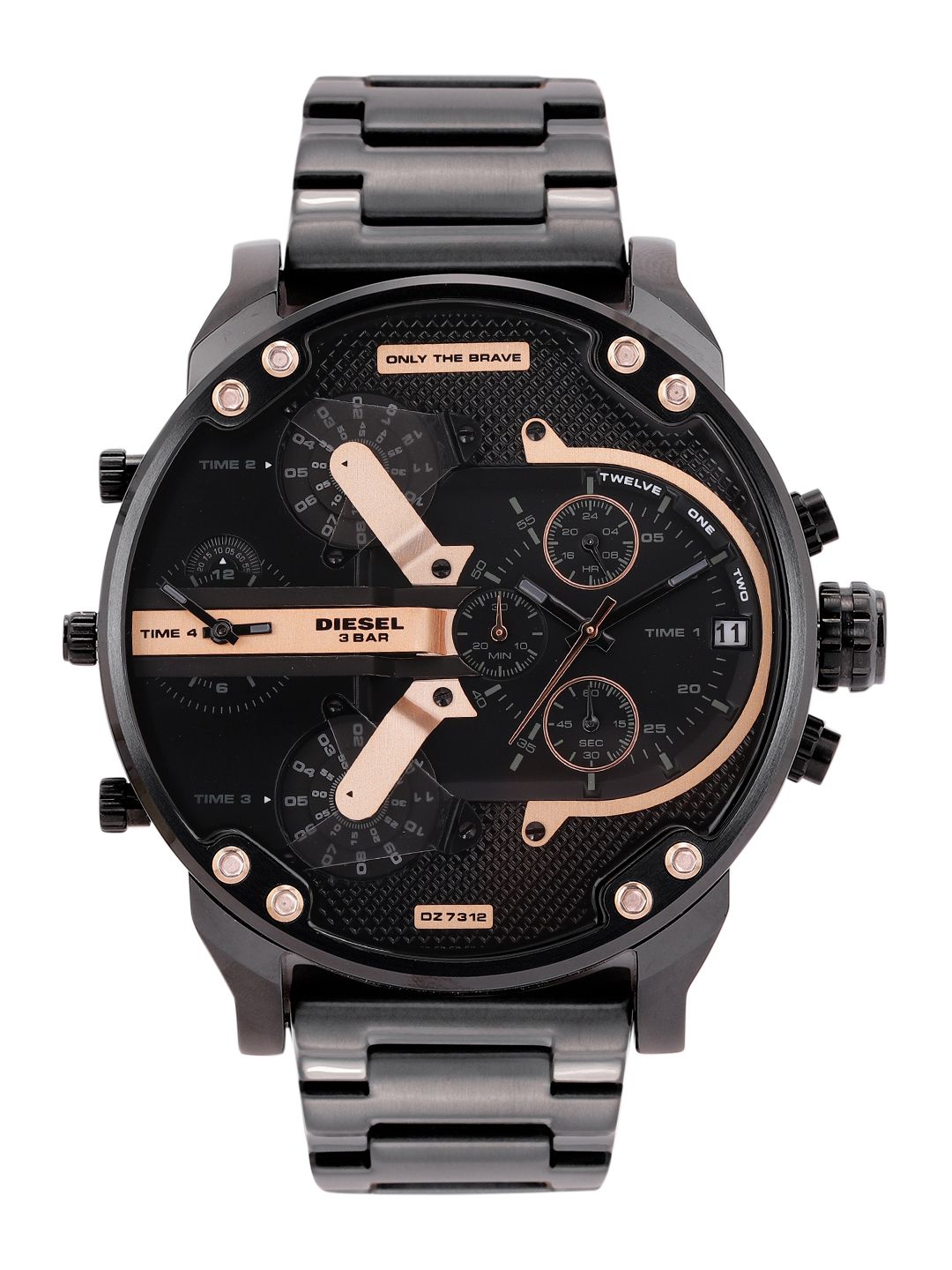 DIESEL Men Black Mr Daddy 2.0 Skeleton Dial Analogue Multi