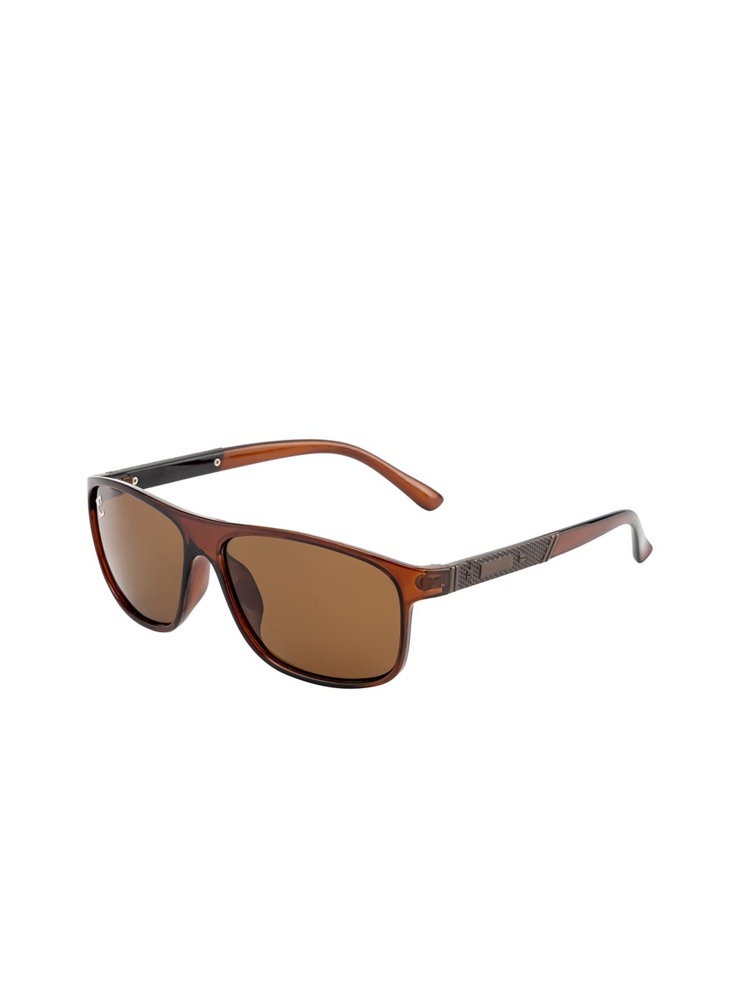 Clark N Palmer Unisex Brown Lens & Brown Square Sunglasses with Polarised and UV Protected Lens