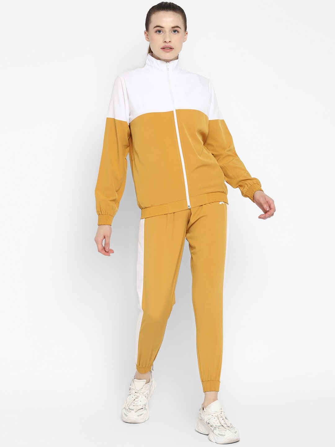 OFF LIMITS Women Mustard & White Colourblocked Tracksuits Price in India