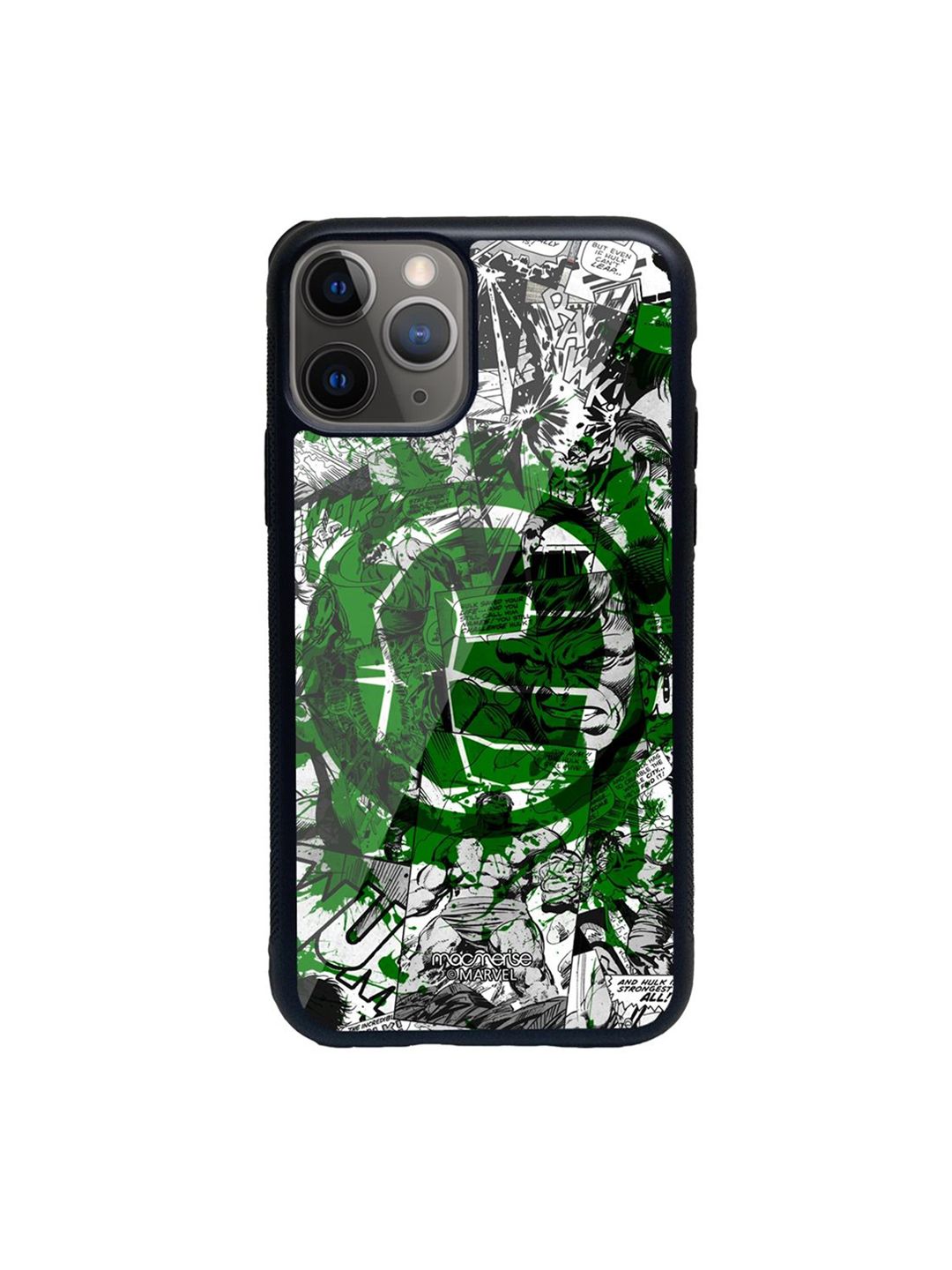 macmerise Green & White Splash Out Hulk Fist iPhone 11 Pro Max Phone Back Case Price in India