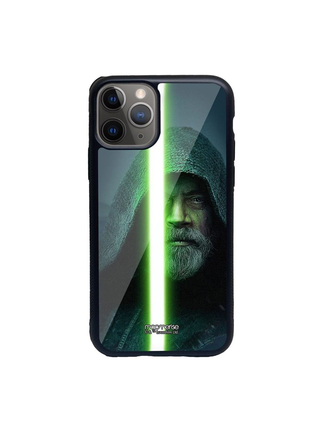 macmerise Green Light Saber Printed iPhone 11 Pro Max Glass Back Case Price in India