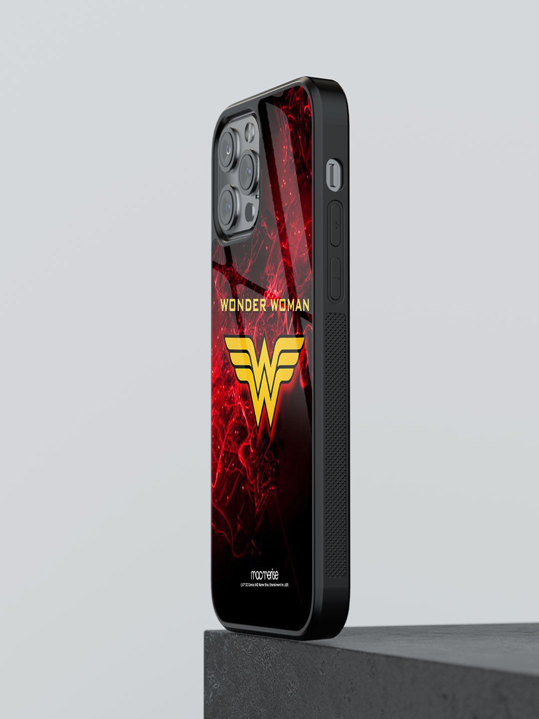 macmerise Red Printed Emblem Wonder Woman Glass Iphone 12 Pro Phone Case Price in India