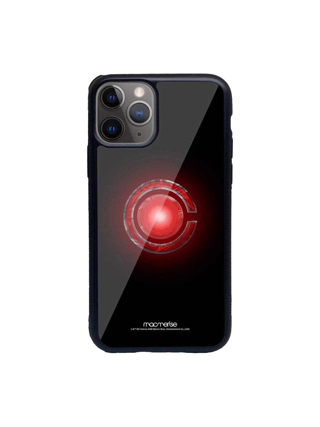 macmerise Black & Red Printed Logo Cyborg Glass iPhone 11 Pro Back Case Price in India