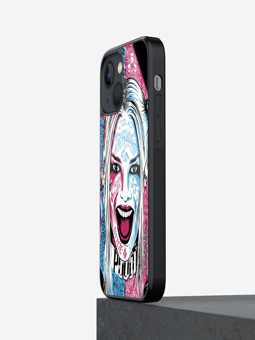 macmerise Black & Pink Printed iPhone 13 Glass Back Case Price in India