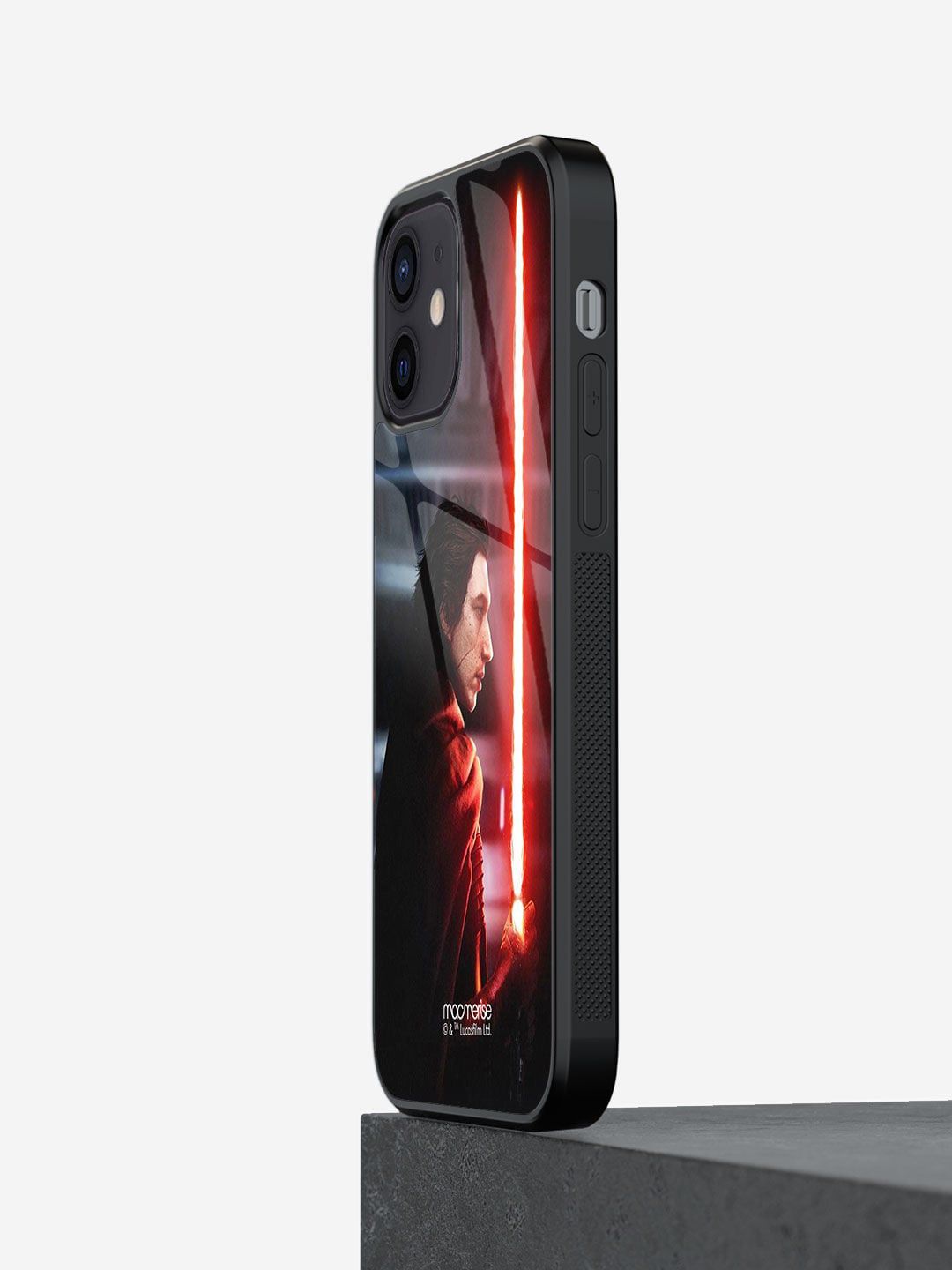 macmerise Black & Red Printed Light Saber Glass iPhone 12 Mini Back Case Price in India