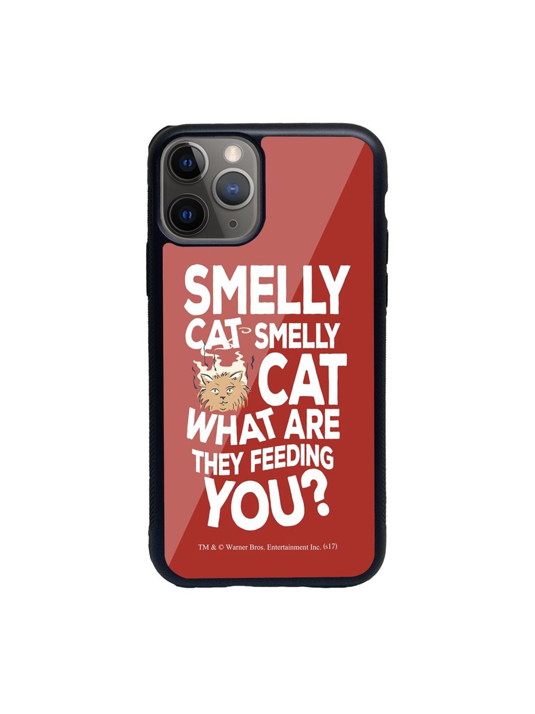 macmerise Red Printed Friends Smelly Cat Glass Iphone 11 Pro Max Phone Case Price in India