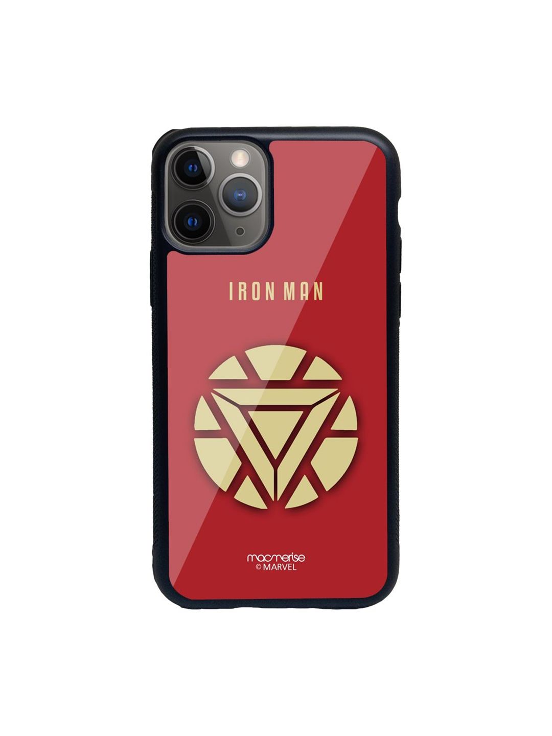 macmerise Red & Beige Minimalistic Ironman iPhone 11 Pro Back Case Price in India