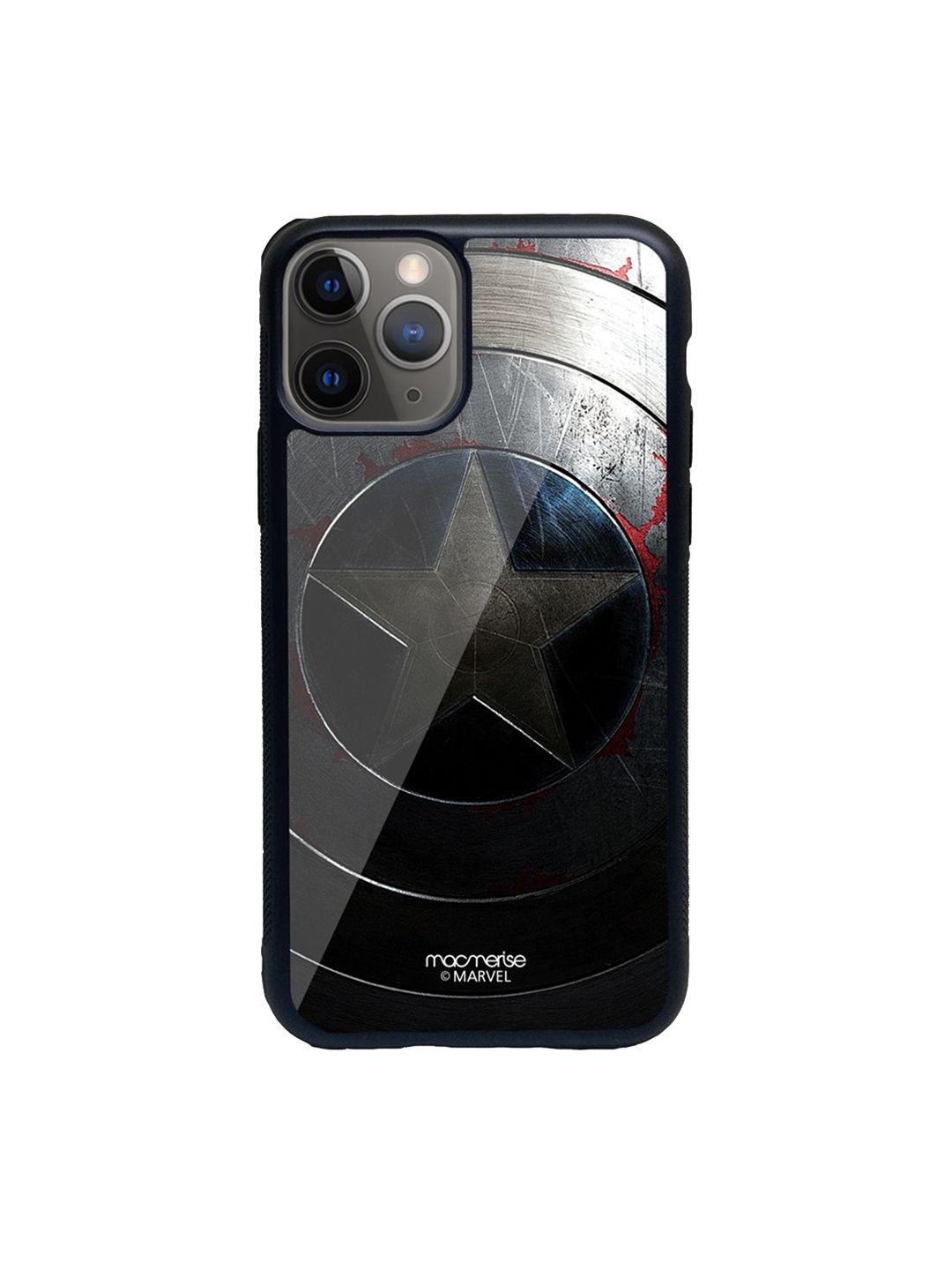 macmerise Black Printed iPhone 11 Pro Max Glass Phone Case Price in India