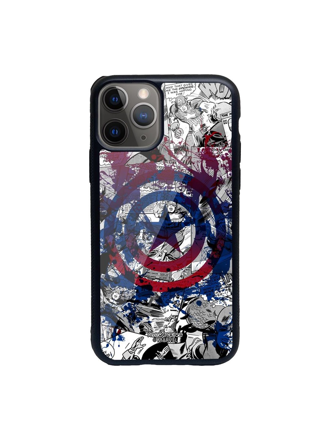 macmerise Black & Blue  Printed Splash Out Shield Glass iPhone 11 Pro Max Back Case Price in India