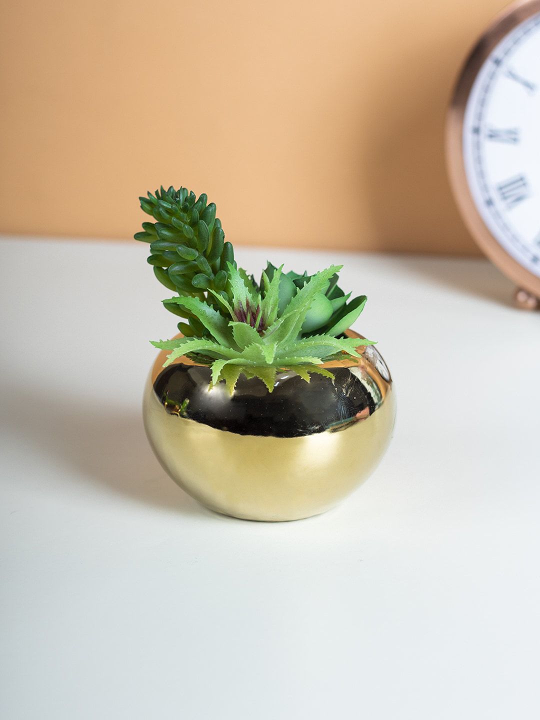 MARKET99 Gold-Toned Artificial Plant With Pot Price in India
