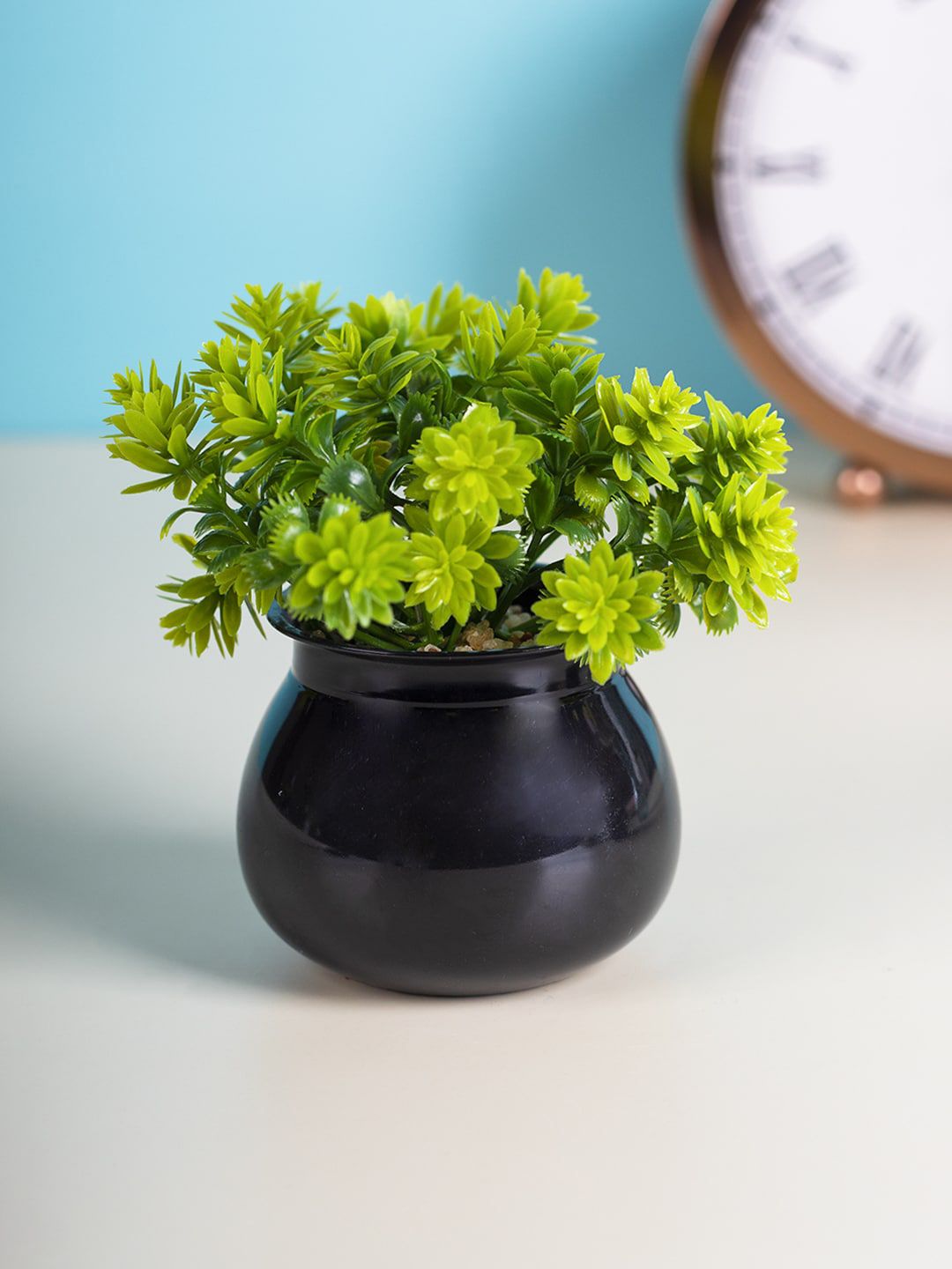 MARKET99 Black & Green Solid Artificial Flowers And Plants With Pot Price in India