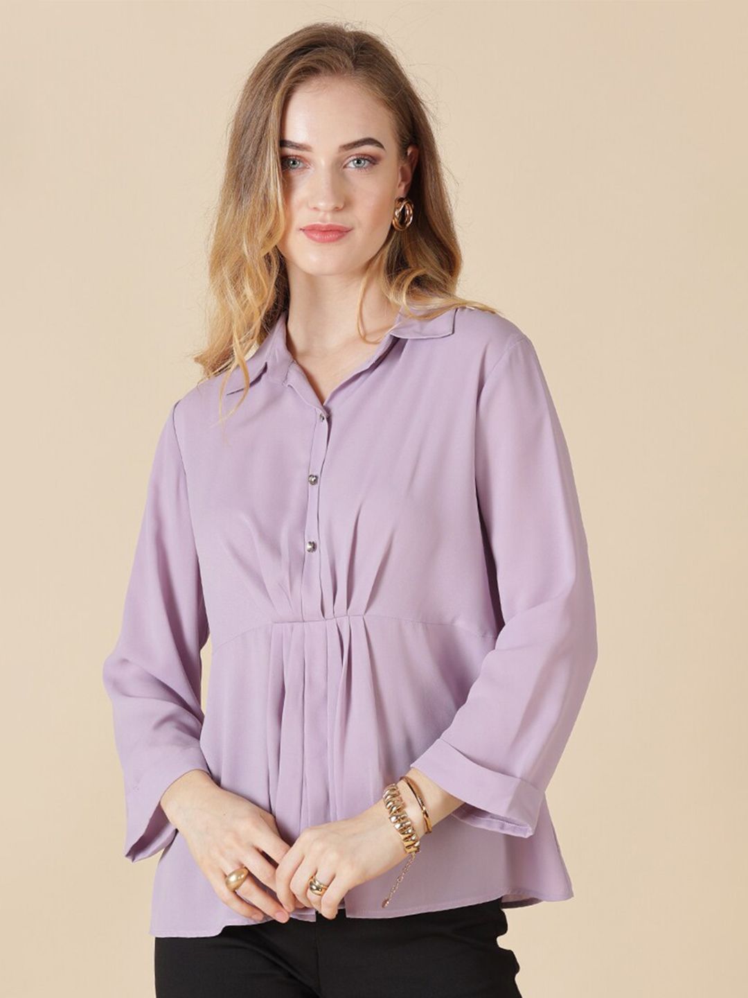 Gipsy Women Purple Shirt Style Top Price in India