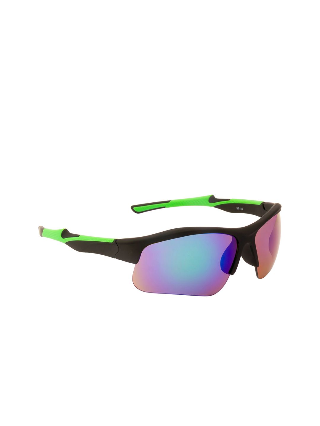 Clark N Palmer Unisex Mirrored Lens & Black Sports Sunglasses with UV Protected Lens