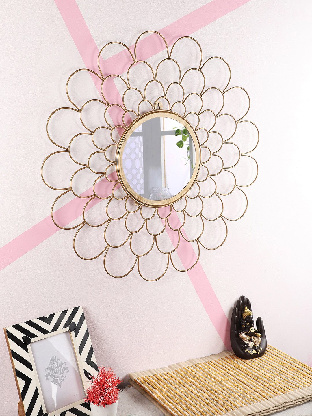 Home Sparkle Gold-Toned Mirror Price in India