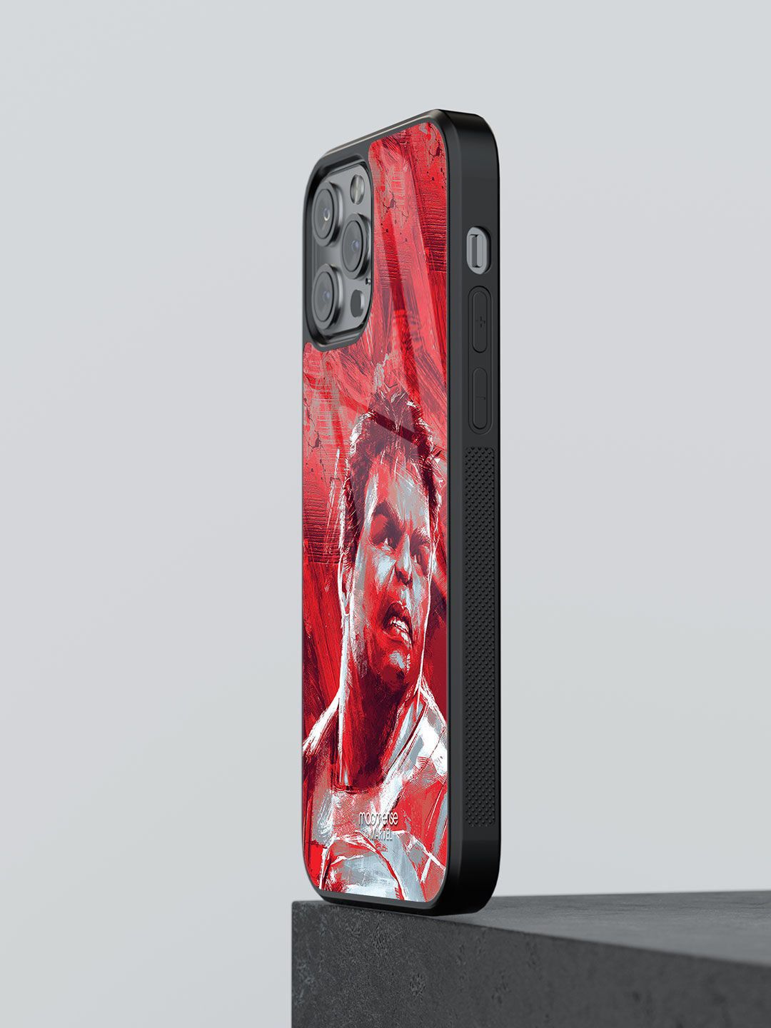 macmerise Black & Red Printed Charcoal Art Hulk Glass iPhone 12 Pro Back Case Price in India