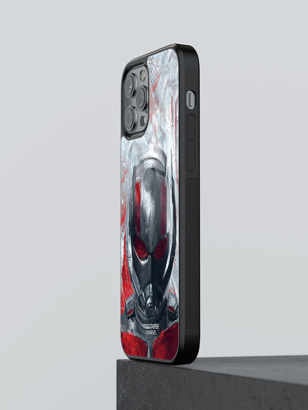 macmerise Red Printed Art Antman Glass Iphone 13 Pro Max Phone Case Price in India