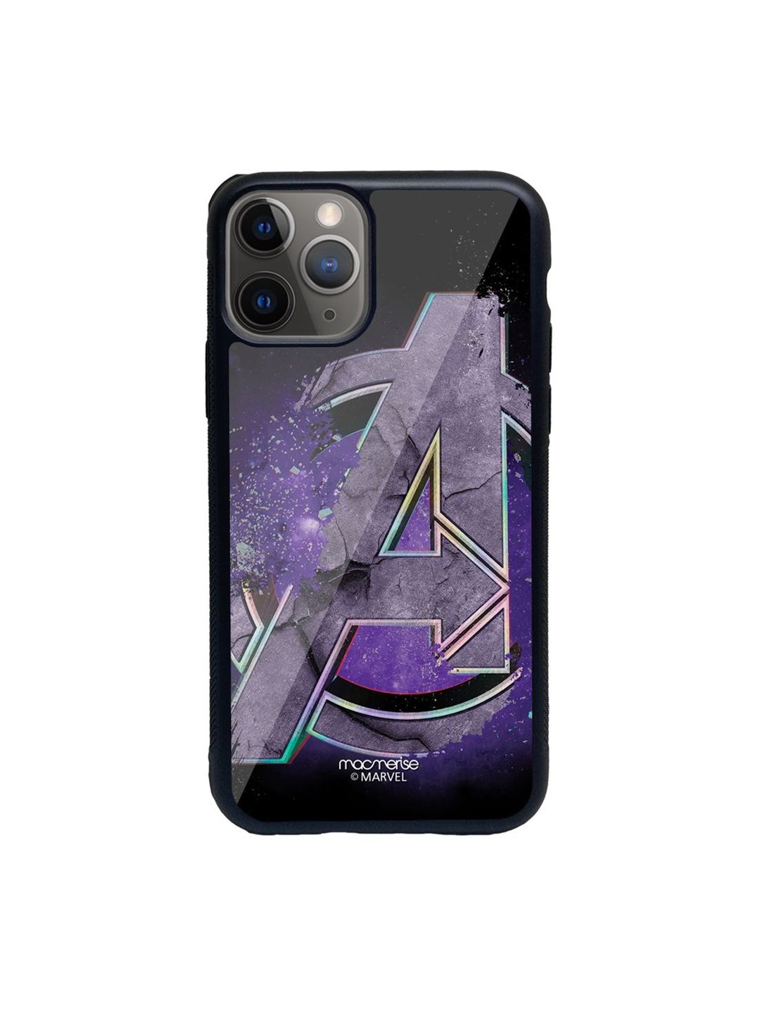 macmerise Purple & Black Endgame Logo Purple iPhone 11 Pro Phone Back Case Price in India