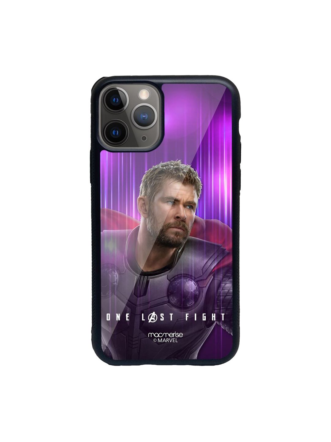 macmerise Purple Printed iPhone 11 Pro Max Glass Phone Case Price in India