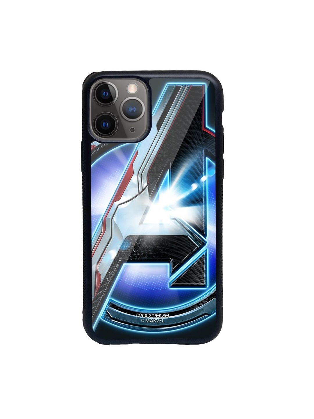 Macmerise Blue & Black Endgame Logo Grey iPhone 11 Pro Max Back Case Price in India