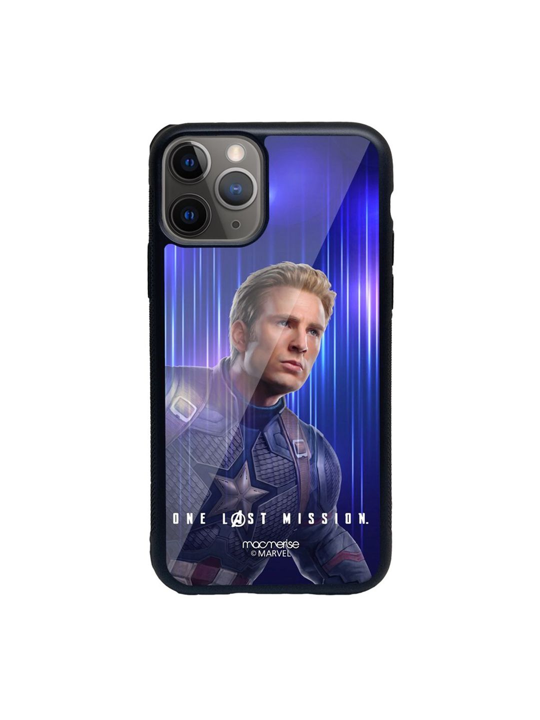 macmerise Blue One Last Mission Printed iPhone 11 Pro Max Glass Back Case Price in India