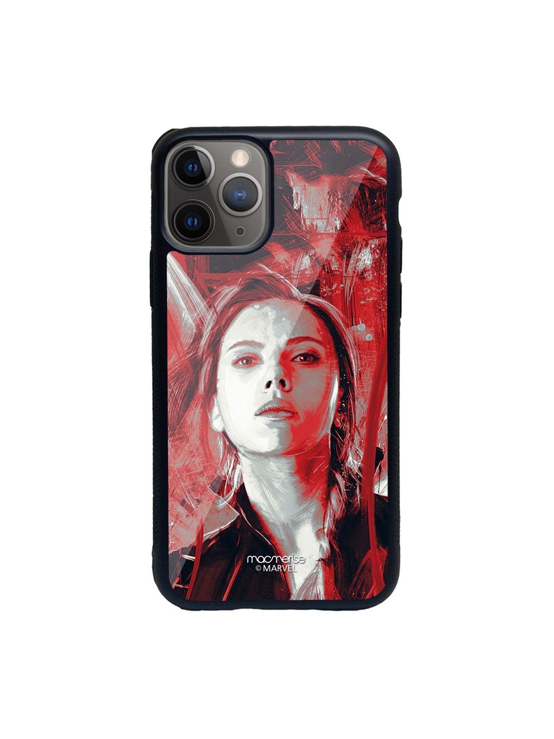 Macmerise Black & Red Charcoal Art Black Widow Printed iPhone 11 Pro Back Case Price in India