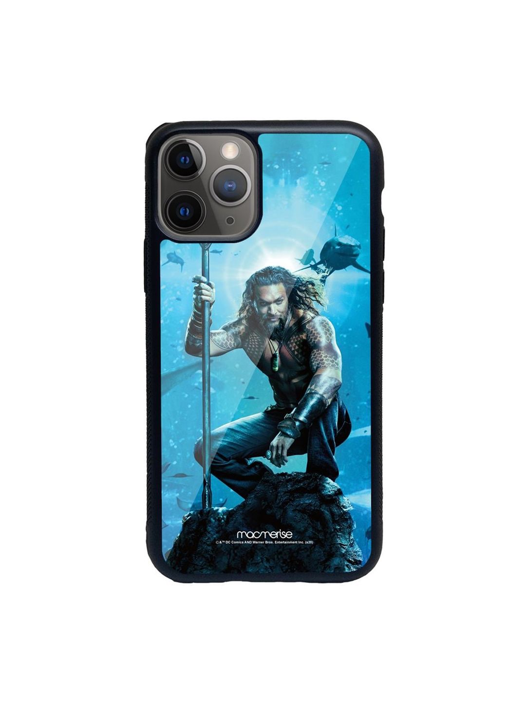 macmerise Blue Printed Glass iPhone 11 Pro Back Case Price in India