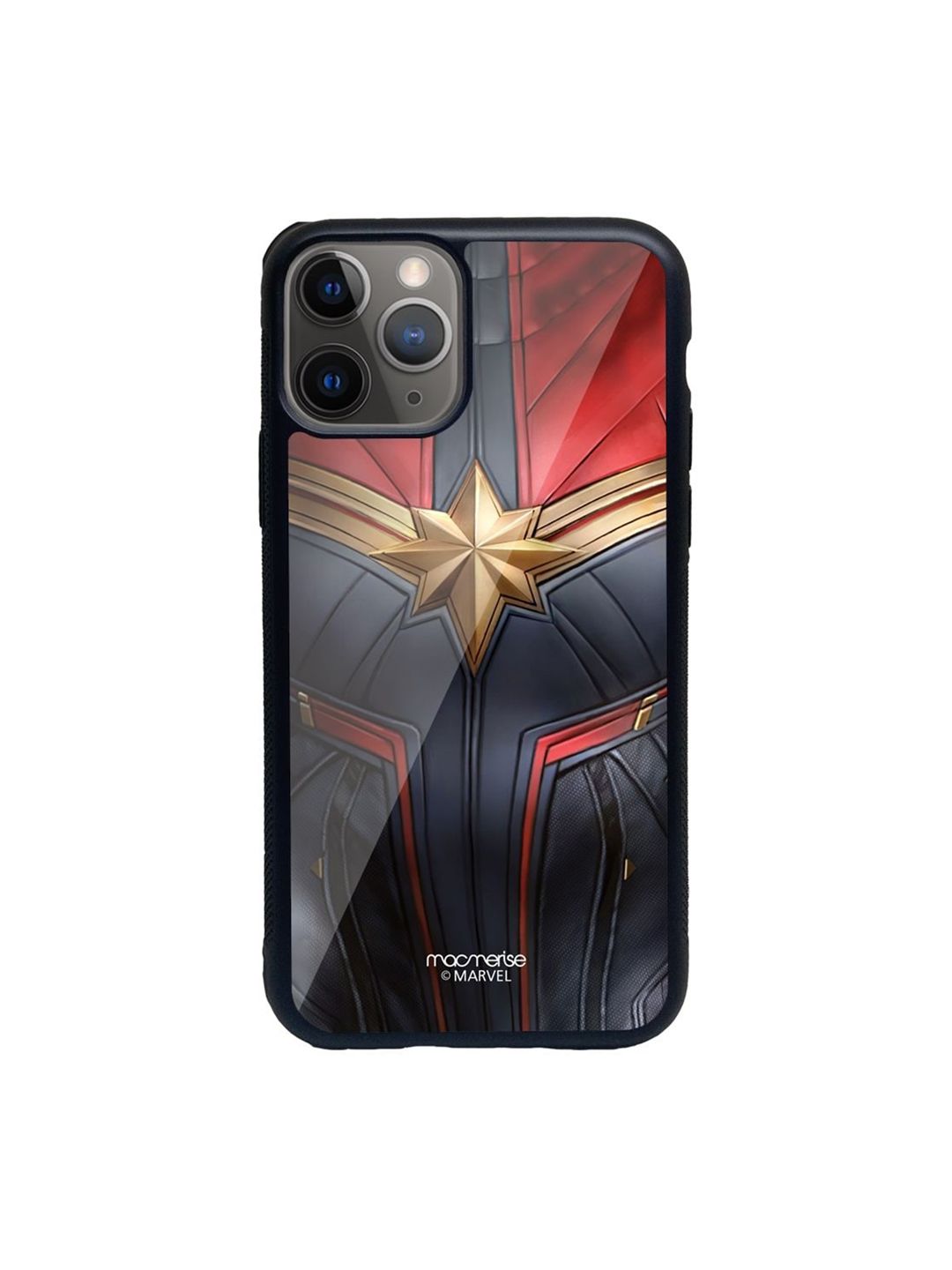 Macmerise Black Suit up Captain Marvel Printed iPhone 11 Pro Max Back Case Price in India