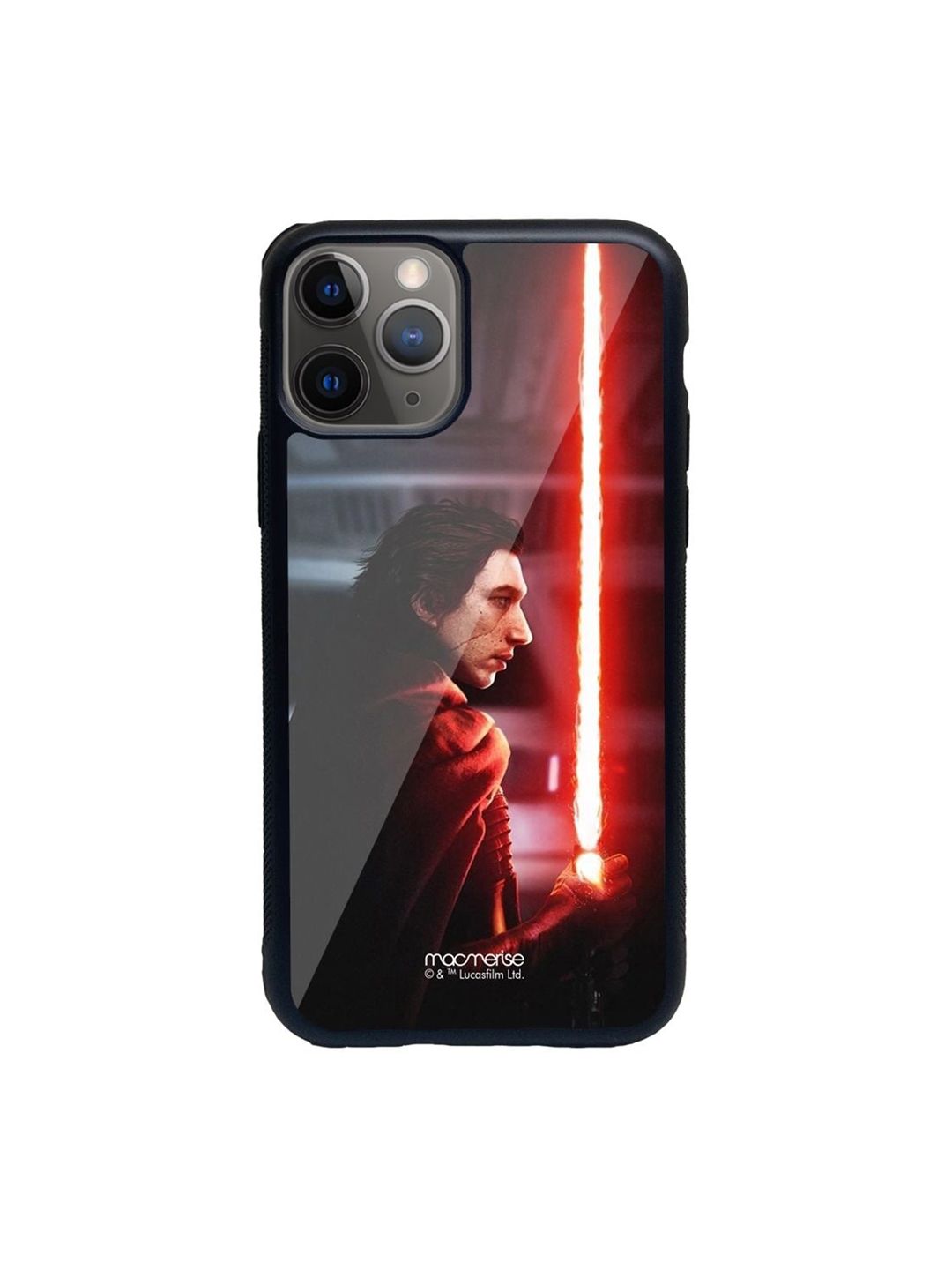 macmerise Red Light Saber Printed iPhone 11 Pro Max Glass Back Case Price in India