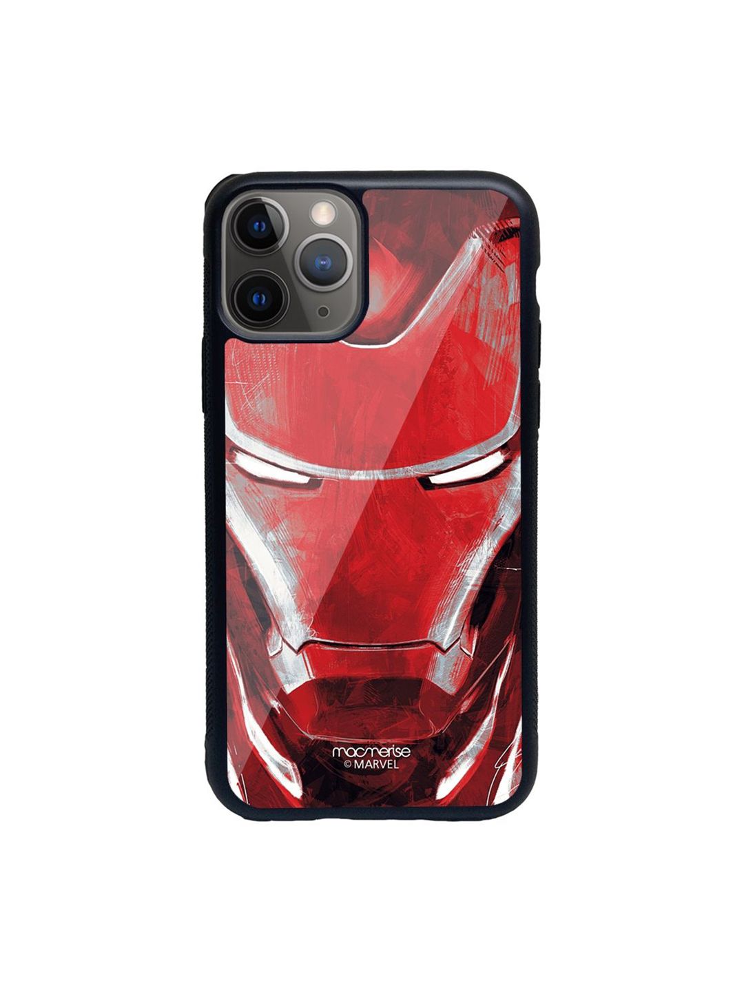 macmerise Red & Black Charcoal Art Iron man iPhone 11 Pro Max Back Case Price in India